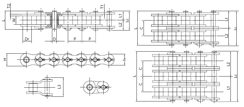 TransDrive ANSI CC-Shaped Cottered Execution Roller Chain