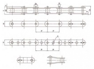 Double Pitch Small Roller Chain with G-type Attachments