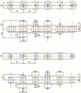 TransDrive Double Pitch Accumulation Chain with Side Rollers