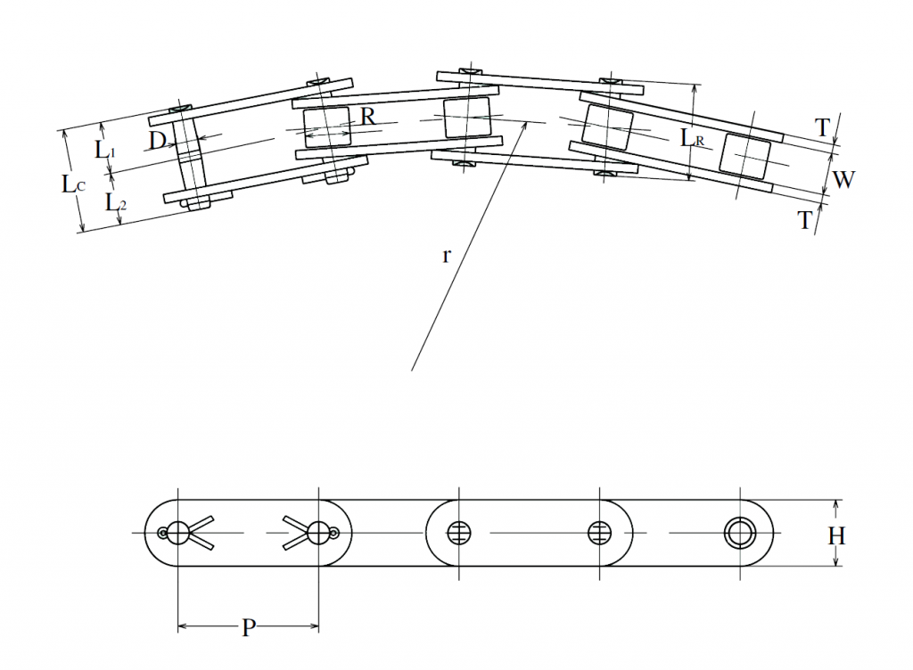 Zexus Side Bow Chain Double Pitch Diagram